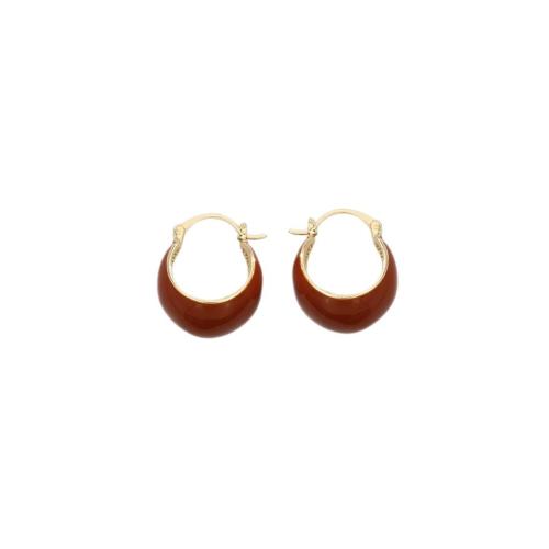 Brass Leverback Earring, Handbag, real gold plated, fashion jewelry & for woman & enamel, Sold By Pair