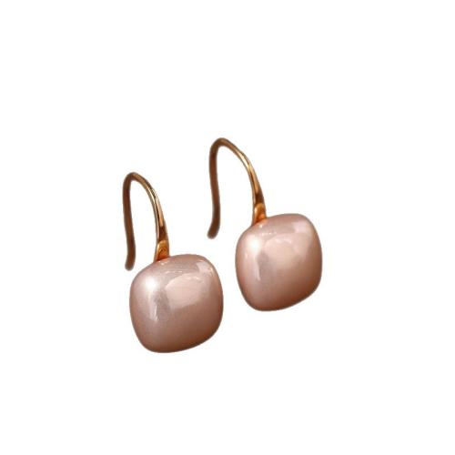 Pendientes de Gota en Latón, metal, con Perlas plásticas, chapado en oro real, Joyería & para mujer, Vendido por Par