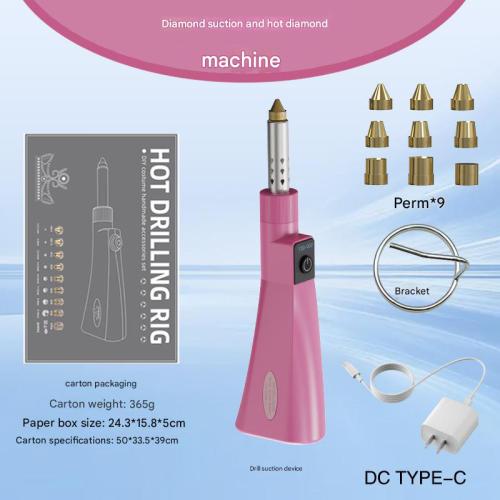 ABS Plastic Rhinestone Picking Pencil, with Stainless Steel, multifunctional & DIY, pink, Sold By Set
