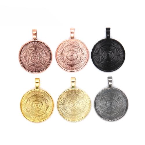 Tibetan Style Pendant Cabochon Setting, Round, plated, DIY, more colors for choice, 25mm, Sold By PC