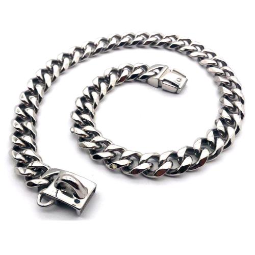 304 Stainless Steel Pet Necklace, for Pet Dog & different size for choice, original color, Sold By PC