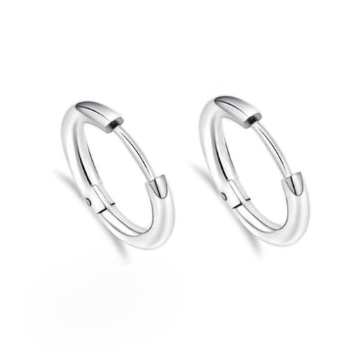 304 Stainless Steel Huggie Hoop Earring, Donut, plated, Unisex & different size for choice, more colors for choice, Sold By Pair