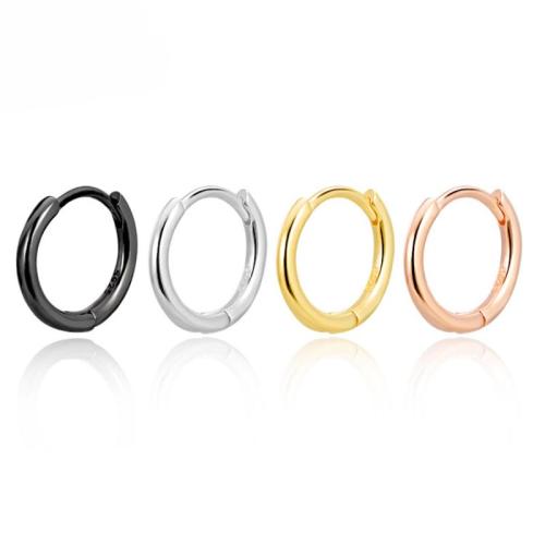 925 Sterling Silver Huggie Hoop Earring, Donut, fashion jewelry & for woman, more colors for choice, Sold By Pair
