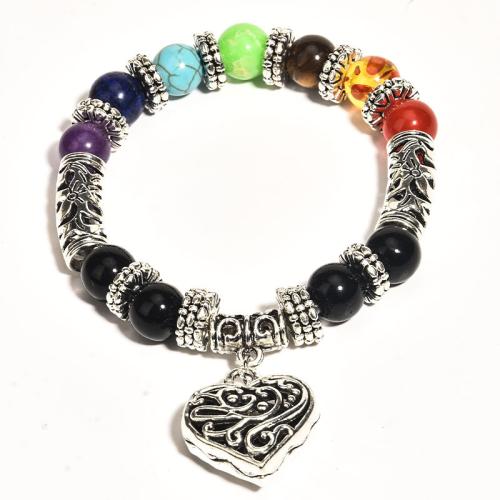 Tibetan Style Bracelet, with Gemstone, Unisex & different styles for choice, Length:Approx 7 Inch, Sold By PC