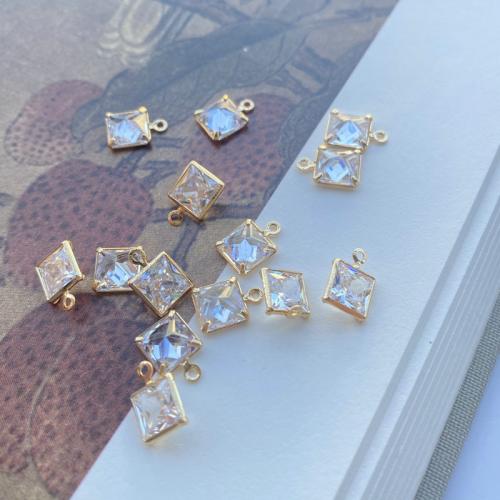 Cubic Zirconia Micro Pave Brass Pendant, gold color plated, DIY & different styles for choice & micro pave cubic zirconia, Sold By PC