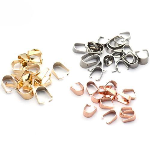 Stainless Steel Pinch Bail, 304 Stainless Steel, plated, DIY & different size for choice, more colors for choice, Sold By PC