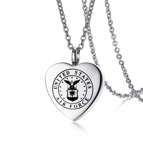 Cremation Jewelry Ashes Urn Collar, acero inoxidable 304, Corazón, chapado, Joyería, más colores para la opción, Vendido por UD