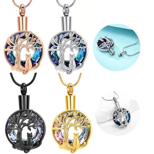 304 Stainless Steel Cinerary Casket Pendant, Tree, plated, DIY, more colors for choice, Sold By PC