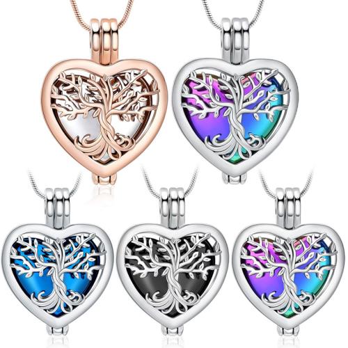 Cremation Jewelry Ashes Urn Collar, acero inoxidable 304, Corazón, chapado, Joyería, más colores para la opción, Vendido por UD