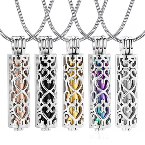 304 Stainless Steel Cinerary Casket Pendant, Column, plated, DIY, more colors for choice, Sold By PC