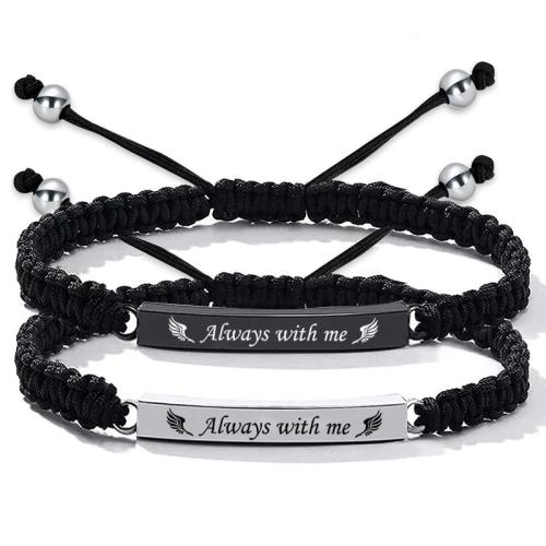 304 Stainless Steel Cinerary Casket Bracelet, with Nylon Cord, plated, fashion jewelry, more colors for choice, Sold By PC