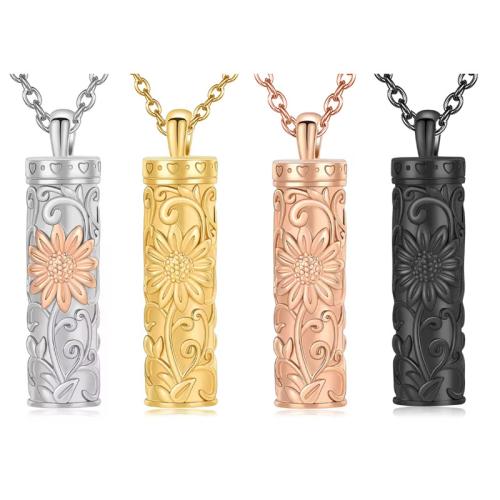 304 Stainless Steel Cinerary Casket Pendant, Column, plated, DIY, more colors for choice, Sold By PC