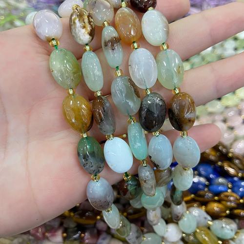 Natural Jade Beads, Australia Jade, with Seedbead, Oval, DIY, mixed colors, 14x10x6mm, Sold Per 38 cm Strand