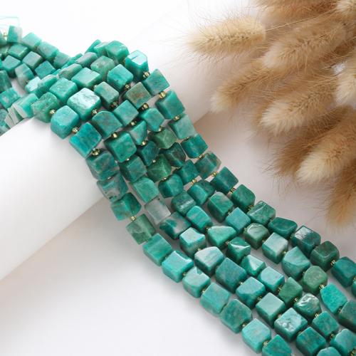 Natural Amazonite Beads, ​Amazonite​, with Seedbead, Square, DIY, mixed colors, 8x8mm, Sold Per 38 cm Strand