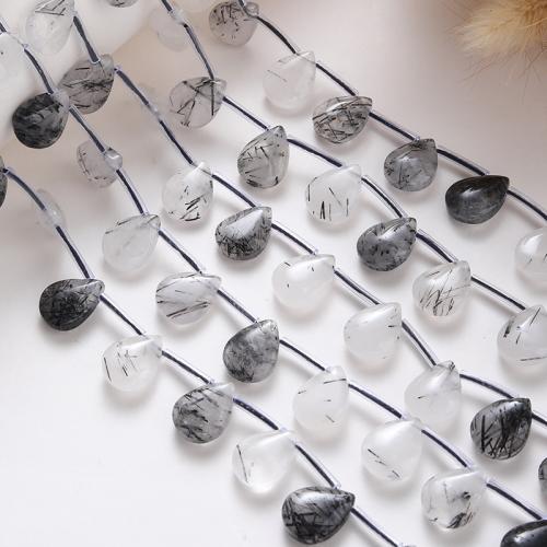 Natural Quartz Jewelry Beads, Teardrop, DIY, mixed colors, 14x10x5mm, Sold Per 38 cm Strand