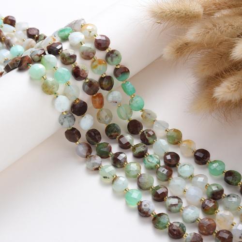 Natural Jade Beads, Australia Jade, with Seedbead, Flat Round, DIY, mixed colors, 10x10x4mm, Sold Per 38 cm Strand