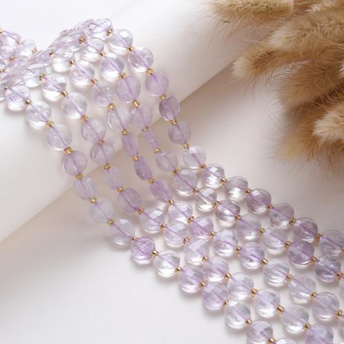 Natural Amethyst Beads, with Seedbead, DIY, purple, 10x10x4mm, Sold Per 38 cm Strand