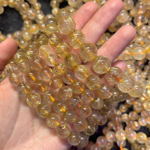 Natural Quartz Jewelry Beads, Rutilated Quartz, DIY, mixed colors, Sold Per 38 cm Strand