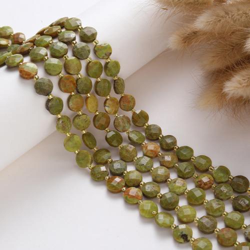 Gemstone Jewelry Beads, Green Opal, with Seedbead, DIY, mixed colors, 10x10x4mm, Sold Per 38 cm Strand