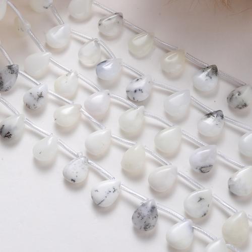 Abalorios de Gemas, Opal blanco, Gota, Bricolaje, color mixto, 14x10x5mm, Vendido para 38 cm Sarta