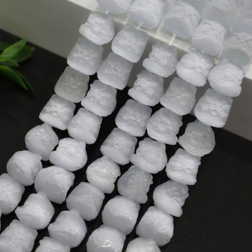Cats Eye Jewelry Beads, DIY, white, 12x12mm, Sold Per 38 cm Strand