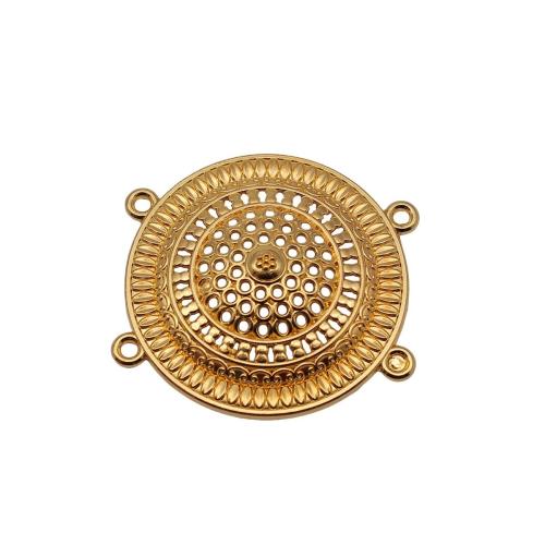 Tibetan Style Connector, Round, plated, DIY & hollow, 10PCs/Bag, Sold By Bag