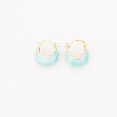 Brass Leverback Earring, Handbag, real gold plated, fashion jewelry & for woman & enamel, more colors for choice, Sold By Pair