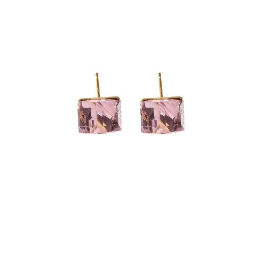 Cubic Zirconia Micro Pave Brass Earring, real gold plated, fashion jewelry & micro pave cubic zirconia & for woman, more colors for choice, Sold By Pair