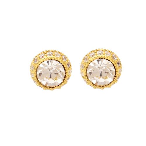 Cubic Zirconia Micro Pave Brass Earring, plated, fashion jewelry & Unisex & micro pave cubic zirconia, more colors for choice, Sold By Pair