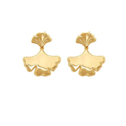 Brass Drop Earring, Ginkgo Leaf, plated, fashion jewelry & for woman, more colors for choice, Sold By Pair