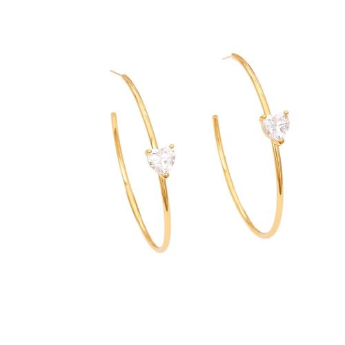 Cubic Zirconia Micro Pave Brass Earring, with Cubic Zirconia, plated, fashion jewelry & for woman, more colors for choice, Sold By Pair