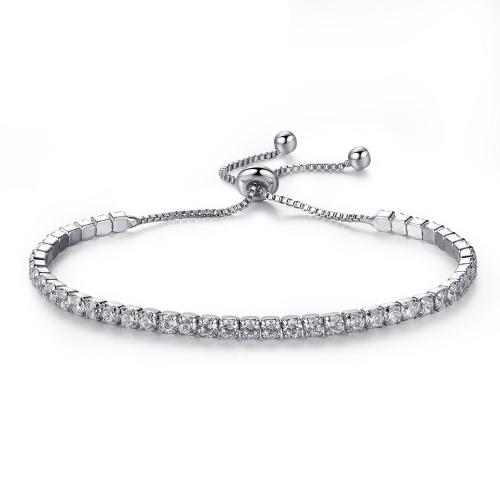 Brass Bracelet, plated, adjustable & micro pave cubic zirconia & for woman, more colors for choice, Length:Approx 9.4 Inch, Sold By PC