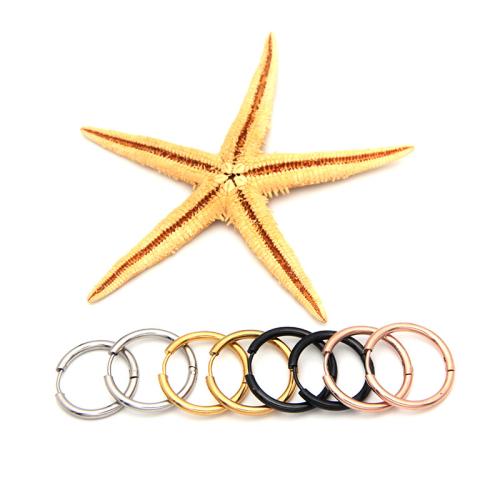 304 Stainless Steel Huggie Hoop Earring, Donut, plated, Unisex & different size for choice, more colors for choice, Sold By PC