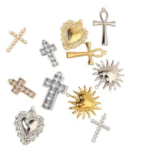 Stainless Steel Pendants, 304 Stainless Steel, with Plastic Pearl, gold color plated, DIY, more colors for choice, 3PCs/Bag, Sold By Bag