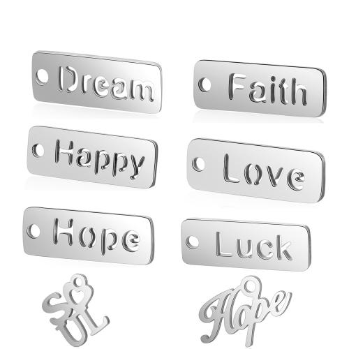 Stainless Steel Tag Charm, 304 Stainless Steel, gold color plated, DIY, silver color, 10PCs/Bag, Sold By Bag