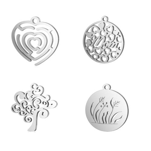 Stainless Steel Pendants, 304 Stainless Steel, gold color plated, DIY, silver color, 10PCs/Bag, Sold By Bag