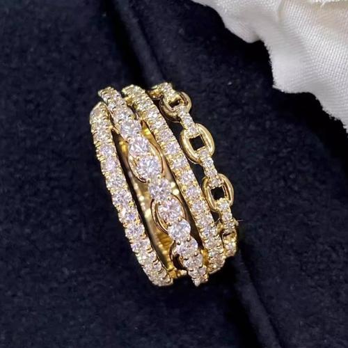 Cubic Zirconia Micro Pave Brass Ring, plated, multilayer & different size for choice & micro pave cubic zirconia & for woman, Sold By PC