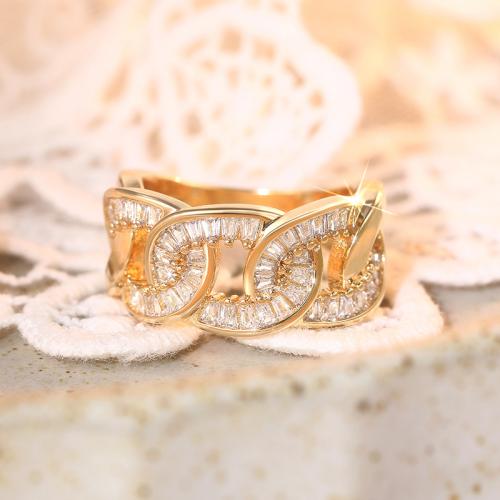 Cubic Zirconia Micro Pave Brass Ring, plated, different size for choice & micro pave cubic zirconia & for woman & hollow, Sold By PC