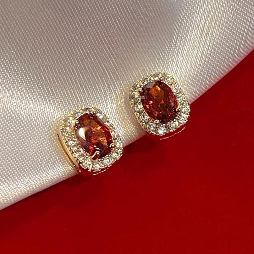 Cubic Zirconia Micro Pave Brass Earring, plated, fashion jewelry & micro pave cubic zirconia & for woman, Sold By Pair