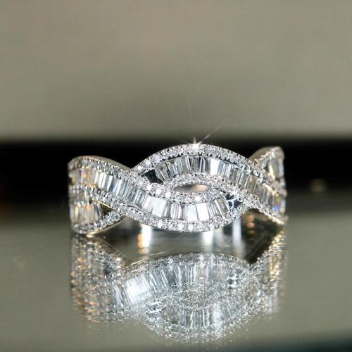 Cubic Zirconia Micro Pave Brass Ring, plated, different size for choice & micro pave cubic zirconia & for woman & hollow, more colors for choice, Sold By PC