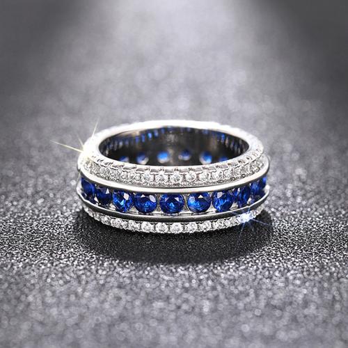 Cubic Zirconia Micro Pave Brass Ring, plated, different size for choice & micro pave cubic zirconia & for woman, Sold By PC