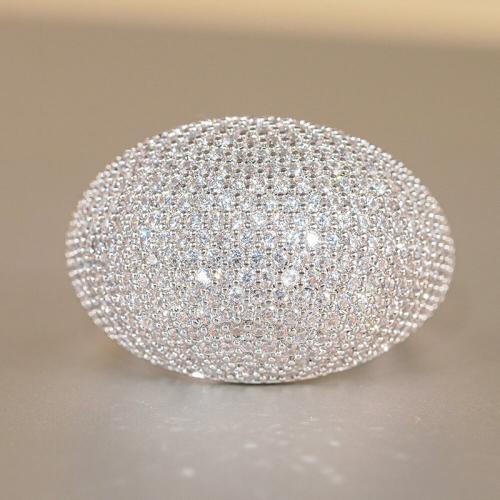 Cubic Zirconia Micro Pave Brass Ring, plated, different size for choice & micro pave cubic zirconia & for woman, more colors for choice, Sold By PC