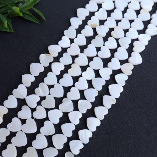 Natural Freshwater Shell Beads, Heart, DIY, white, Sold Per 38 cm Strand