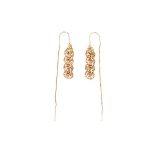 Cubic Zirconia Micro Pave Brass Earring, real gold plated, fashion jewelry & micro pave cubic zirconia & for woman, Sold By Pair