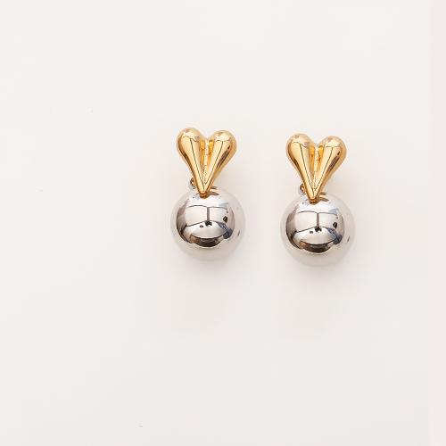 Brass Drop Earring, Heart, plated, fashion jewelry & for woman, Sold By Pair