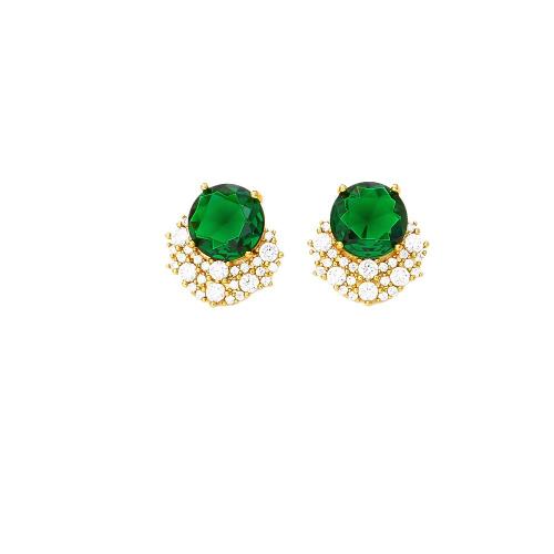 Cubic Zirconia Micro Pave Brass Earring, with Cubic Zirconia, real gold plated, fashion jewelry & for woman, more colors for choice, Sold By Pair