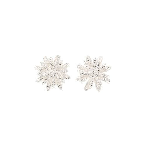 Brass Stud Earring, Snowflake, plated, fashion jewelry & for woman, silver color, Sold By Pair