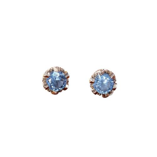 Brass Stud Earring, with Cubic Zirconia, Flower, plated, fashion jewelry & for woman, silver color, Sold By Pair