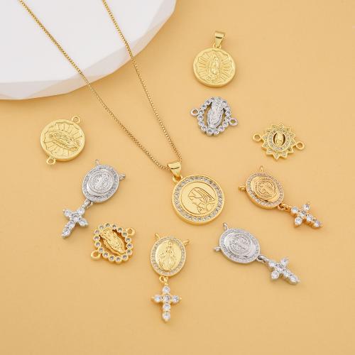 Cubic Zirconia Micro Pave Brass Connector, plated, DIY & micro pave cubic zirconia, more colors for choice, nickel, lead & cadmium free, Sold By PC