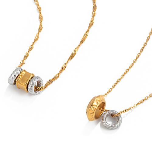 Stainless Steel Jewelry Necklace, 304 Stainless Steel, plated, different styles for choice & for woman & two tone, Sold By PC